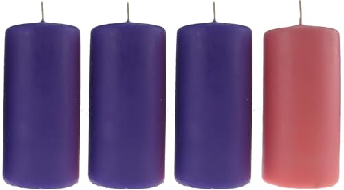 Set 4 Pezzi Candele Dell'Avvento Colorate 5x12cm