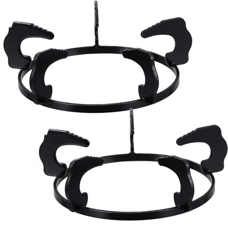 EXHUMKY 2 piezas Soporte de Estufa de Gas de Hierro Fundido Antideslizante Rejilla Estable para Cocinas de Gas y Soporte para Sartenes Wok