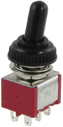sourcing map Boot Seal Poignée 2P2T DPDT ON-ON Interrupteur à bascule miniature