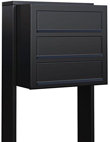 Briefkastenanlage, Design Briefkasten Cube for Three Schwarz - Bravios