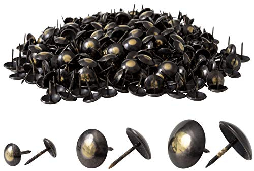 IPEA Tachuelas de tapicería – 500 unidades – Tachuelas decorativas para muebles – Alfileres de metal para sillones – Color bronce y dorado – 9 x 12 mm