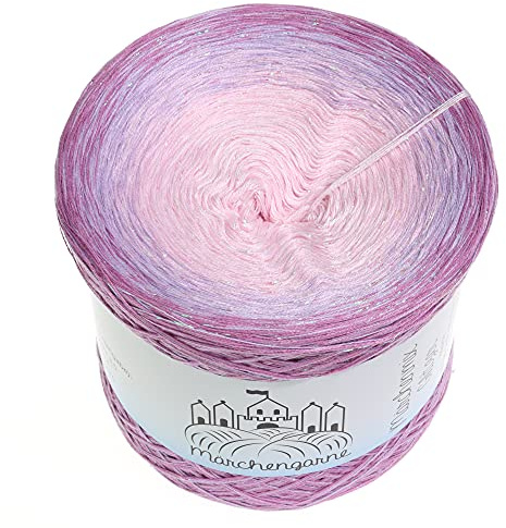 Bobbel Farbverlaufsgarn Beauty Glitzer Irisé 4fädig 3fädig Märchengarne strick häkelgarn (Amethyst außen, 200g - 1000m - 3Fach)