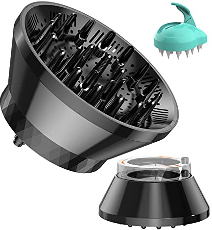 Universal Collapsible Hair Diffuser,Hair Dryer Diffuser for Curly Wave and Natural Hair, Diffuser Attachment for Hair Dryer,Profession Blow Dryer Diffuser Adjustable from 1.4 Inch to 3.1 Inch