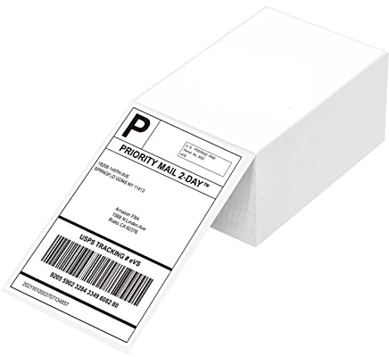Etichette adesive,4x6 (100x150mm),Etichette termiche per spedizioni,Carta termica,etichette impermeabili per trasporto (500 pezzi),Compatibile con stampanti a trasferimento termico