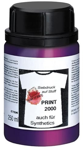PAINT IT EASY NEU Siebdruckfarbe DEKAPRINT 2000 Metallic, 250 ml, Metallic-Violett