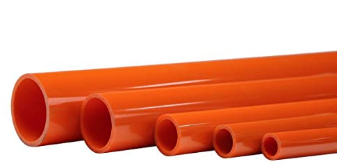 PVC Coloured Pipe Metric Solvent Weld Plumbing Tubing Aquarium Fish Tank Pond Piping Tube (Orange 1m Length, 40mm)