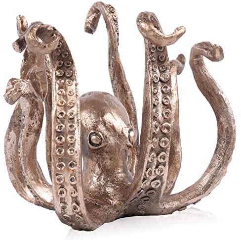 DOVDOV Octopus Cup Holder, Resin Octopus Coffee Cup Holder, Octopus Statue, Antique Bronze Home Decor, Home bar Accessories, Funny Cup Holder, Jewelry Holder, Jewelry Holder