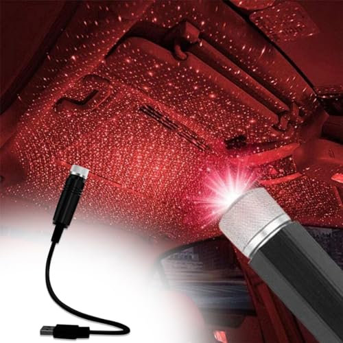 1Pc Red Wall Sconce with Red Light, Mini Led Projection Lamp Star Night, USB Car Roof Star Projector Night Light, Led Projection Lamp,Mini Led Projection Lamp Star Night