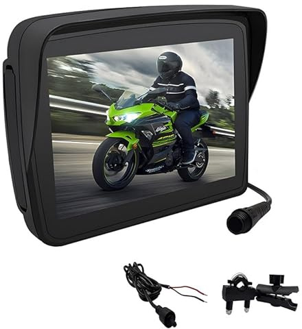 5Inch Motorbike GPS navigation CarPlay Wireless CarPlay Android Auto Touchscreen for Motorcycle Waterproof Touch Screen Motorcycle GPS Navigator w/CarPlay Android Auto Dual Bluetooth