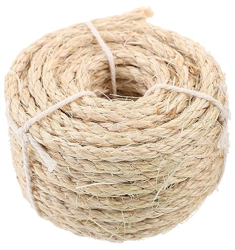FRCOLOR Corda in Sisal Naturale per Tiragraffi di Gatti, Resistente e Tagliabile, per Riparazione Fai da Te di Pannelli Graffianti e Materiale per Arrampicata