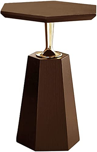 Sechseckiger Sofa-Beistelltisch, Beistelltisch für Wohnzimmer, Kleiner Couchtisch in Schwarz, Nordeuropa-Ecktisch aus Holz für Schlafzimmer, Laptop-Schreibtisch, Snack-Tisch, Nachttisch (Grö