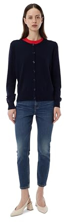 Caroll 242K-MCAROLINE Cachemire Cardigan, Marine, M Femme