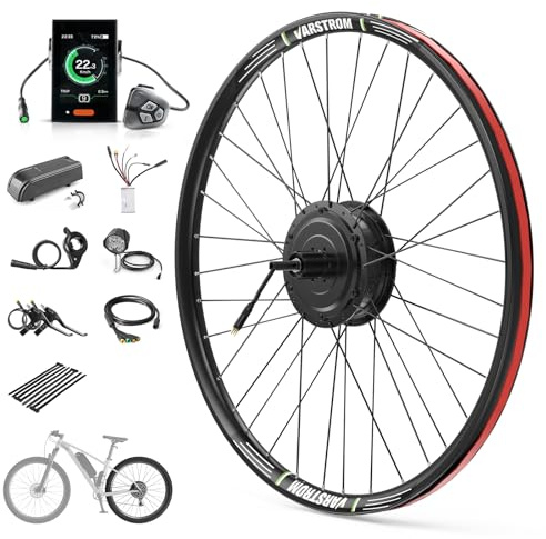 Varstrom 36V 250W Rueda Motor Trasero para Bici 27,5, Versión Cassette con Anchura de Montaje 136-142mm, Brushless Geared Rear Hub Motor - Ebike Conversion Kit con Pantalla DP C18