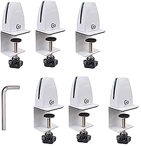 6 Stück Aluminium-Legierung Büro-Trennwand Bildschirm Befestigungs Clips weiß