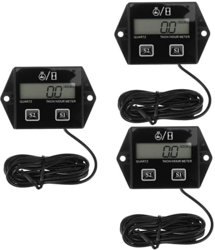 iplusmile 3stücke Induktiver Tachometer Für Motorräder Digitaler Drehzahlmesser Mit Stundenzähler Und Vibrationsbeständig Für Motoren Atv Und Rasentraktoren