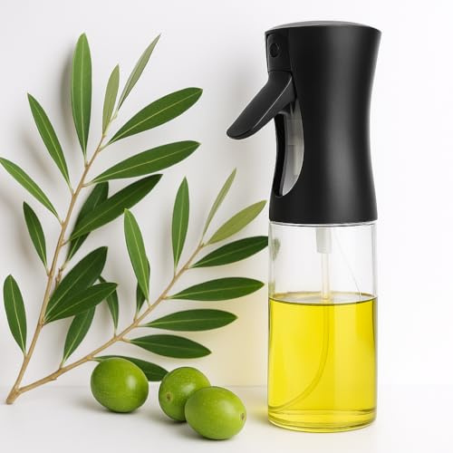Rociador de Aceite Multifuncional para Cocinar, Hornear, Asar y Aliñar Ensaladas, Difusor de Aceite Oliva, Difusor Aceite Vegetal, Aceitera de 300ml de capacidad, 2 Posiciones Para Mayor Comodidad,
