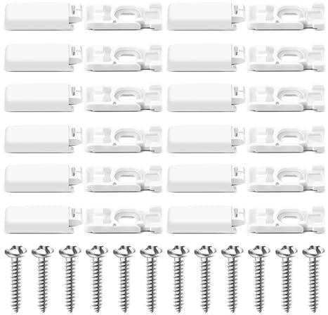 GIONAR 12 Stück Plissee Ersatzteile Klemmträger, Klemmträger, Plissee Halterung, Ersatzteile mit Schrauben, Spannschuhe für Verspannte