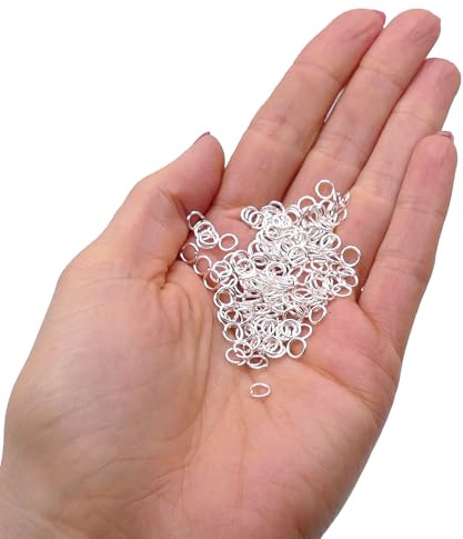 Biegeringe Silber 5mm - 400 Stück Offene Ringe - Jump Rings für Schmuckherstellung - Verbindungsringe zum Basteln von Ketten, Anhängern & Armbändern - Spaltringe & Kettenringe