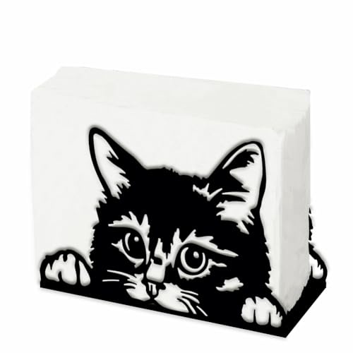 SUPERDANT Niedlicher Serviettenhalter Mit Katzenmotiv Serviettenständer Für Tische Metall Küche Serviettenspender Katzenmotiv Vintage Napkin Holder Für Den Tisch Zuhause Esszimmer