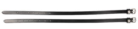 Hy Equestrian Diamante Spur Straps, Black Leather with Crystal Detail, Silver Buckles