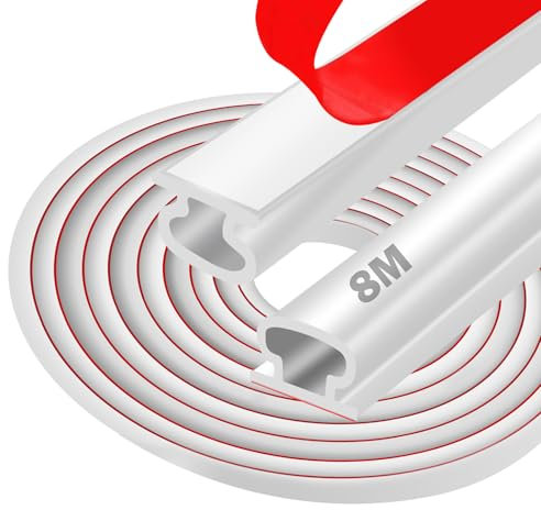 Ezitruz Joint Porte Fenetre Isolation Froid et Phonique, Joint De Porte D'entrée, TPE Joint Porte Entree, Type D Caoutchouc Autocollant, Pour Isolation Phonique Porte Fenetre(Blanc, 8m)