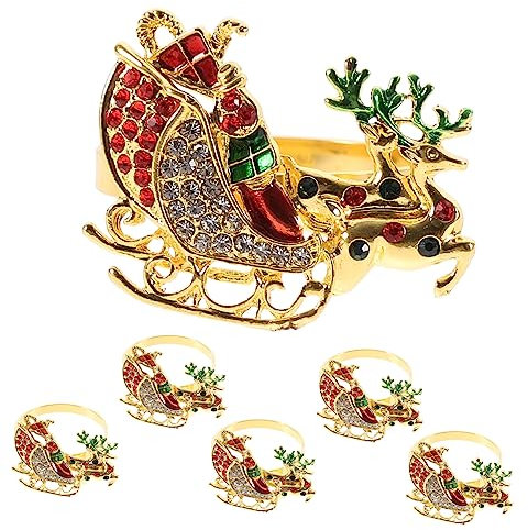 JEWEDECO 6stücke Weihnachts Rentier Serviettenringe Elegante Dekoration Für Festlichkeiten Hochzeiten Und Dinnerpartys Für Festliche Tischgestaltung