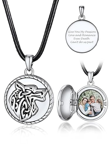 Bandmax Damen Herren Medaillon zum öffnen für Bilder Halskette 925 Sterling Silber Fotokette mit Anhänger Lederkette mit Bilder Rund Kettenanhänger Amulett Souvenir Schmuck für Frauen Mutter Freundin
