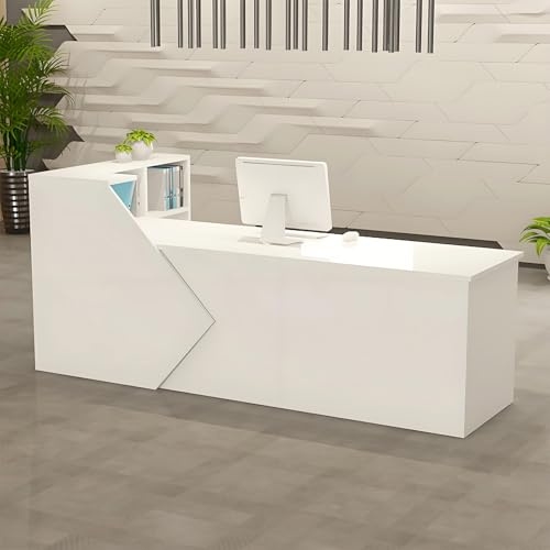ZRBDDEF Mostrador de Recepción 80-301cm, Escritorio de Caja Registradora para Tienda, Mostrador de Atención al Cliente, Escritorio de Trabajo para Oficina, Salón de Belleza y Cafetería