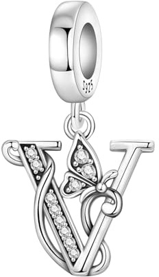 CYCUFF Pendentif en forme de papillon en argent 925 pour bracelets et colliers - Bijou en zircone - Cadeau pour femme, famille, amis, charm, Argent sterling, Argent sterling 925