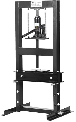 6 Ton Hydraulic Shop Press, H-Frame Garage Floor Press with Press Plates, Adjustable Hydraulic Benchtop Press, Heavy-Duty Shop Press for Auto Bending Stamping, Black