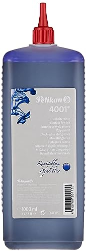 Pelikan Tinte 4001 in Kunststoff-Flasche 1000 ml Nachfüllflasche, Königsblau, 1 Stück