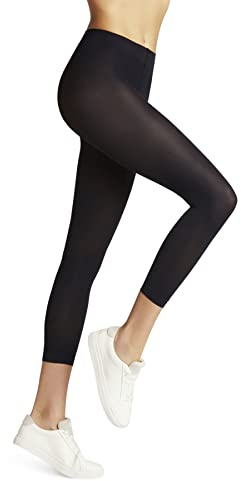 FALKE Pure Matt 100 DEN W TI opaques épais unis 1 paire, Collants Femme, Bleu (Marine 6179), S-M