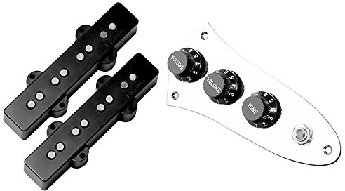 DiMarzio FB2200CA3BK Pre-Wired Ultra Jazz Bass Pickguard Tonabnehmer Set, Schwarz