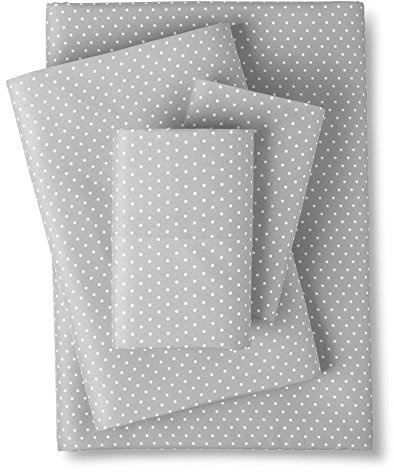 Sweet Home Collection Luxury Bedding Set with Flat, Fitted Sheet, 2 Pillow Cases, Microfiber, Dot Gray, King