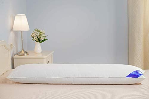 Welt der Träume Natur pur Daunen/Federn Seitenschläferkissen Kissen Schwangerschaftskissen Rückenlehne 145x40cm Stillkissen Körperkissen Oeko Tex 100