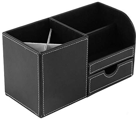 Zerodis Schreibtisch Veranstalter Holz Leder Datei Briefpapier Schrank Bürobedarf Desktop Storage Organizer Box Container mit Schublade Schmuck Halter Schränke Decor