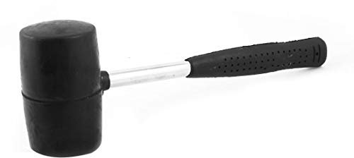 Aexit 5cm Dia Herramienta de Silver Tone Metal 11' 'Martillo de mazo (model: P7702OIV-5539QU) de goma largo