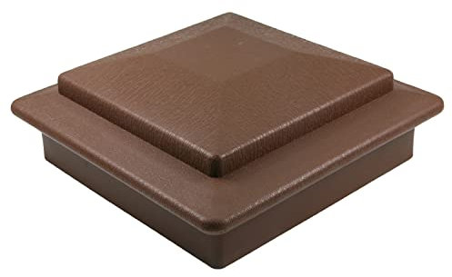 MroMax Capuchon en plastique pour poteau de clôture en bois traité sous pression pour boîte aux lettres, lampe, poteau de terrasse, quai, empilage, 1 pièce, marron, 150 x 150 mm