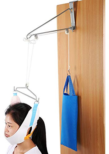 Cervical Neck Traction Device, Back Stretcher Spinal Over Door Cervical Traction Complete Kit Hammock Effective Decrease Neck Stress Tension Headache Adjustment Therapy Pain Relief