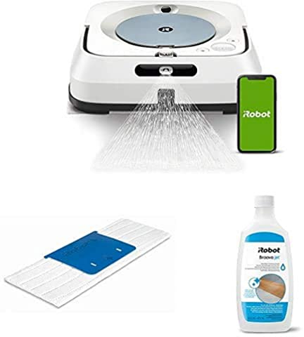irobot Braava Jet m6 avec Lot de 7 lingettes jetables et Liquide de Nettoyage