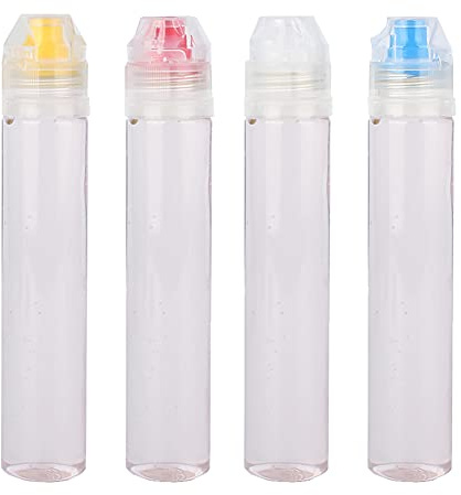 ccHuDE 4 x 90 ml wiederverwendbare Kunststoff-Spender, für Gewürze, Ketchup-Flaschen, Soßenspender, Honigflaschen, 4 Stück