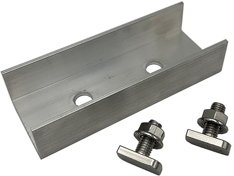 BRESKO Profilverbinder 120 mm für 40x40 mm Schiene mit Edelstahl Hammerkopfschrauben Flanschmutter Set Solar PV Schienenverbinder Photovoltaik 10x Verbinder 20x Schrauben