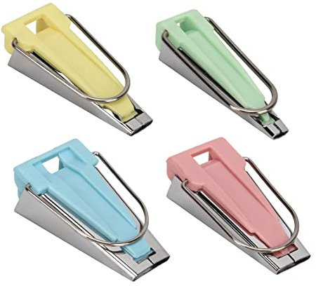 Wisecoco 4er-Pack Schrägbandformer, Bindenähfuß-Set, 6 Mm, 12 Mm, 18 Mm, 25 Mm, Edelstahl-Kunststoff-Bandformer-Set Zum Nähen von Stoffen, Quilten