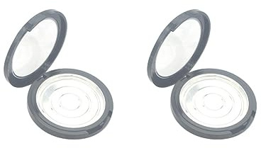 Juego de 2 cajas de 12 g para polvo prensado para mujer, color negro
