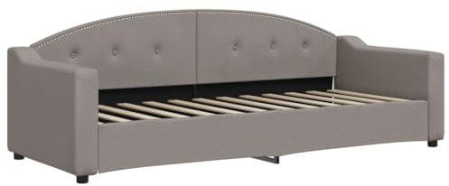 vidaXL Tagesbett, Gästebett 2-in-1, Sofabett Schlafsofa für Schlafzimmer Wohnzimmer, Bettsofa Sofa, Modernes Design, Taupe 80x200cm Stoff