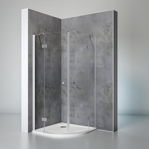 Schulte Duschkabine Runddusche Youngline, 90 x 90 cm, 190 cm, 5 mm Sicherheits-Glas Klar hell, alu-natur, Montage auf Duschwanne oder Fliese