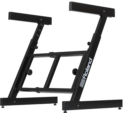 Roland KS-11Z Keyboard-Stativ | Robustes Z-Stativ mit großem Einstellbereich für 88-Tasten Stage Pianos & andere Keyboards | Klappbare gepolsterte Auflagearme