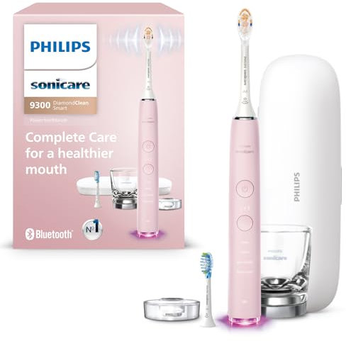 Philips Sonicare DiamondClean Smart Electric, Rechargeable Toothbrush for Complete Oral Care – 9300 Series, Pink, HX9903/25