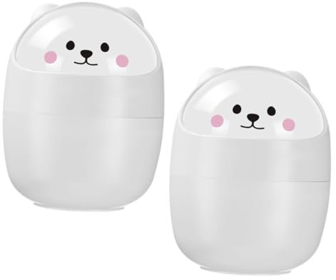 Cabilock 2Pezzi Mini Pattumiera da Scrivania Portatile per Ufficio e Casa Design con Pattumiera Compatta per Desktop in per Rifiuti per Cucina e Bagno