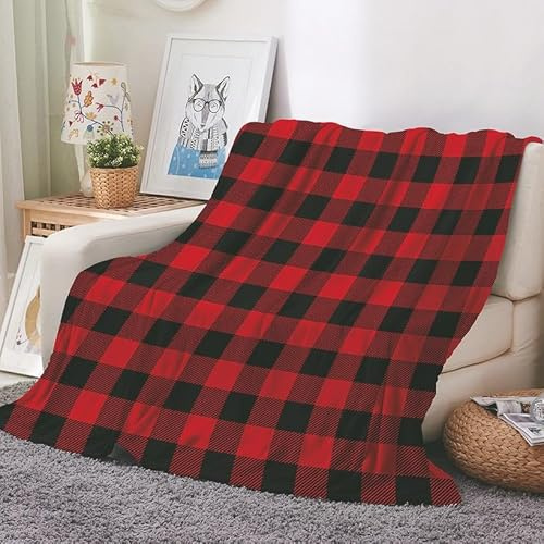 EHOMERY Mantas para Sofa Grandes Verano Cobija De Verano Infantil Manta Sofa Algodon Colcha Enrejado Manta Aire Acondicionado Mantas Decorativas Suaves Y Cómodas Rojo 200x150cm